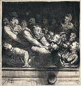 Daumier - discussion litteraire dans la deuxième gallérie